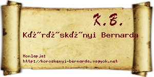 Köröskényi Bernarda névjegykártya
